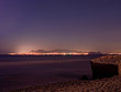 La costa turca vista di notte dalla spiaggia di Lambi - Kos